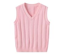 WWricotta Gilet sans Manches à col en V pour garçons et Filles, Pull tricoté Chaud sans Manches Pull en Homme Vintage Doudoune Fille Longue Capuche