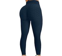 WWricotta Leggings Femme - avec ContrôLe du Ventre Respirant Pantalon Tissu Etirable pour Pilates Nid d'abeille Pantalon TIK Tok Leggings pour Jogging Exercice