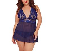WWricotta Lingerie Erothique Sexy - Nuisette Sexy Femme Sensuelle Mode Sexy Lace Moulante Transparente Femme Sensuelle Chic Grande Taille sous Vetements Feminins Sexy, Bleu, 5XL