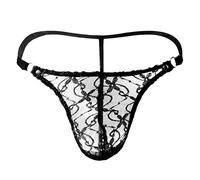 WWricotta Lingerie Sexy pour Hommes sous-vêtements Dentelle Maillage G-String Strings Culottes Briefs Petite Lingerie Sexy