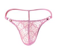 WWricotta Lingerie Sexy pour Hommes sous-vêtements Dentelle Maillage G-String Strings Culottes Briefs Lingerie Sexy De