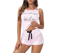 WWricotta Nouveau Débardeur imprimé Femme Shorts Pyjamas Dames Homewear Body Pull