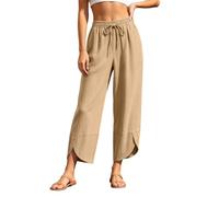 WWricotta Pantalon Crop Grande Taille Unie élastique, Confort Quotidien