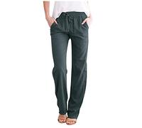 WWricotta Pantalon Fluide Femme Taille Elastique - Pantalon D'éTé Doux Loisirs ÉLéGant Classique Baggy Pantalon De Loisirs Pantalon Femme Tissus Leger Pantalon Vacances Yoga