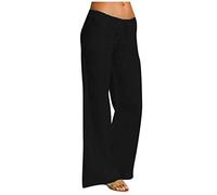 WWricotta Pantalon Fluide Femme Taille Elastique - Pantalon Stretch Amincissant Pants De Fitness Pantalon Slim Femme Noir Original Moderne Pantalon Femme Tissus Leger Pantalon Patte D'Elephant Femme