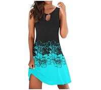 WWricotta Robe De Plage - sans Manches Col V CamaïEu Robe Robe De Cocktail Simple Robe A Volant Vetement Femme Robe