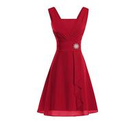 WWricotta Robe Mousseline De Soie pour Femme - Grande Taille Robe Sexy Robe De Demoiselle d'honneur BohèMe Cocktail Ronde Ceremonie Robe Droite Fluide Elegante Robe De SoiréE Mariage Cocktail