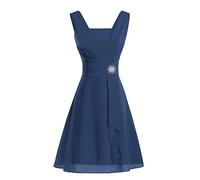 WWricotta Robe Mousseline De Soie pour Femme - Grande Taille Sexy BohèMe Cocktail Ronde Ceremonie Droite Fluide Elegante De Demoiselle d'honneur SoiréE Mariage