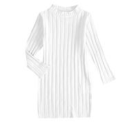 WWricotta Robe Princesse en Tricot pour Petites Filles, Couleur Unie, col Haut, Manches Longues, Printemps-Hiver Pulls Noirs pour Filles Zippés Womens Sweaters Cardigan Pull Fille Hiver Chaud Long
