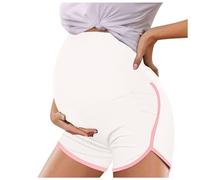 WWricotta Short de Grossesse évolutif - Poches Pratiques, Ceinture enveloppante, Confortable Avant et après l’Accouchement/A/A