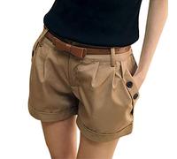 WWricotta Shorts Femmes avec Poches Et Cordon - Shorty Femme Coton LâChe Cinq Points Pantalon Volants Coupe AjustéE Short Amincissant Short Gainant Femme Ventre Plat