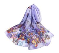 WWricotta Simulation écharpes Long Wrap Flower Soft Print Femmes Foulard Soie 160 * 50 cm écharpe Shawl Oriental Danse Violet Bandana Livraison Rapide Cadeau Pas Cher