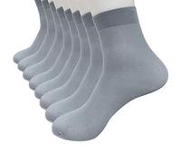 WWricotta Soie Soyeux Hommes Bas Bas élastiques Paires de Fibres 8 Chaussettes Courtes -Minces Chaussettes Chaussettes Chaudes Marron