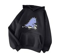 WWricotta Sweat à Capuche Femme - Col Rond Casual Original Sweat Oversize Slim Fit Sweatshirt Imprimé Pull Boutonné avec Cordon De Serrage Poche