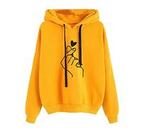 WWricotta Sweat à Capuche Motif Coeur Sweatshirt pour Femme avec Poche Hoodie Sweat Tops Pull Nouvelle Veste De Rue Pull DéContracté