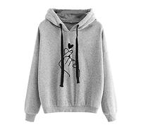 WWricotta Sweat à Capuche pour Femme avec Broderie Papillon Et Fermeture éClair - Veste De Loisirs à Capuche avec Poches - Pull DéContracté Col Rond - Manches Longues - avec Cordon De Serrage