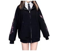 WWricotta Sweat à Capuche pour Femme - Sweat Japonais Femme Casual Original Sweat DéContracté Doux Vitalité Kpop Sweat-Shirt Original Pull Boutonné avec Cordon De Serrage Poche