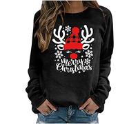 WWricotta Sweat Noel Femme - Noel Sweat Shirt pour Femme Christmas Sweat Sweat Classique Impression Original Pullover Pull Jacket Pas Cher Cadeau Noel