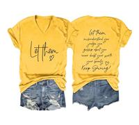 WWricotta T-Shirt Manches Courtes col en V pour Femme, Haut décontracté avec inspirante, Laissez-Les Vous Mal Comprendre
