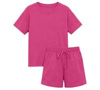 WWricotta Tenue Casual Fille, Haut Ample épaules Nues, Manches Courtes, Short Assorti, uni, de 4 à 11 Ans/A