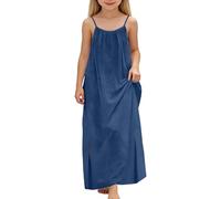 WWricotta Vestito estivo Senza Maniche Con spalline sottili per bambine, Gonna fluida e Tasche, per Outfit Casual da Gioco/A