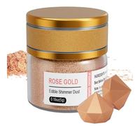 Wwtop Paillettes Comestibles Or Rose, 5g Paillette Alimentaire pour Cocktail, Colorant Alimentaire Poudre, Paillettes Alimentaires Comestibles pour Boisson, Gâteaux, Crème, Muffins, Chocolats Decor