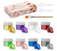 Wwtop Poudre de Paillettes Comestibles 8 Couleurs, Colorant Alimentaire Poudre de Poussière Comestibles pour Boissons, Gâteaux, Cocktail,Chocolat, Champagne (5g)