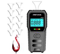 WwuHua Éthylotest professionnel avec écran LCD numérique et annonce vocale, avec 10 embouts buccaux pour la maison et les fêtes