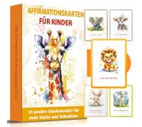 WwuHua - Lot de 48 cartes d'affirmation pour enfants, Éducation émotionnelle, Cartes à thème émotionnel, FLASH_CARD, Enfant, 14507286031, 5 cm x 10 cm, Unisexe