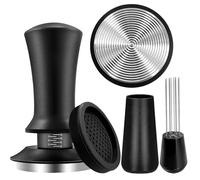 WwuHua Tamper 51 mm, Wdt Tool Expresso, tapis de tamper avec base ondulée, outil Wdt de 0,4 mm avec 8 aiguilles à expresso, kit d'accessoires pour barista, porte-filtre pour station tamper