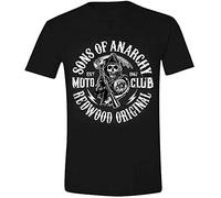 wwwedddwwwded Sons Anarchy Men's Moto Club Crew Neck Short Sleeve T-Shirt Black L