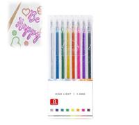 WWWSENSEN Glitter Gel Pen Set,Dual Tone Iridescent Glitter Gel Ink Pens,Metallic Vibrant Sparkle Gel Pens For Coloring, For Adults Coloring Note Taking And Journaling (8Colors)
