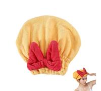 WWWSENSEN Super Absorbent Hair Towel Wrap for Wet Hair,Women Girls New Microfiber Hair Towel Wrap Dry Turban,Soft Bow Tie Wet Hair Towels Wrap (Yellow)