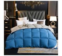 WWYL Couette, Couette en Duvet d'oie Et Plumes, Couette Tempérée Anti-acariens, Maxi Confort et très gonflante, 100% Coton Couette, Chaude 4 Saisons Couette (Bleu,180 * 220cm 3kg)