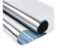 WWYL Film Miroir Fenêtre sans Tain Miroir Anti Chaleur Anti-Lumière Film Adhésif 99% Anti UV, Anti Regard, Contrôle De La Température, Protection De La Vie Privée (Argent,90x1000cm)
