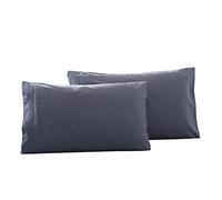 WWYL Taie Oreiller,Lot de 2 Taie d'oreiller Rectangulaire en Microfibre Fermeture à Enveloppe Soin de Votre Peau et Antichute de Cheveux (Gris Bleu,50 x 80 cm)