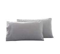 WWYL Taie Oreiller,Lot de 2 Taie d'oreiller Rectangulaire en Microfibre Fermeture à Enveloppe Soin de Votre Peau et Antichute de Cheveux (Gris Clair,45 x 70 cm)
