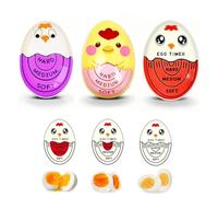 WWYSSZ 3 Pièces Cuisson Oeuf Oeuf Minuteur Couleur Changeante, Minuteur Œuf Egg Timer, Minuteries à Œufs Poussin à Couleur Changeante (Doux,Moyen,Dur), Réutilisable, pour Cuisine, Maison et Restaurant