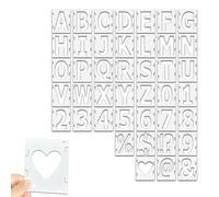 WWYSSZ 42 Pièces Pochoir Lettre Alphabet 7.6cm3inch Alphabets Numéro Pochoirs Modèles Réutilisables Plastique Pochoirs de Chiffres de L'alphabet pour Scrapbooking,Peinture,Peindre la Décoration Écrire