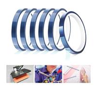 WWYSSZ 6 Rouleaux ruban chauffant pour sublimation 10mm x 33m, haute temperature sublimation ruban polyimide haute température résistant à chaleur sans résidus, pour l'isolation des circuits imprimés