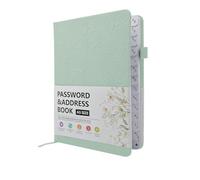 WWYSSZ Carnet Mot de Passe Répertoire Alphabétique de A à Z, Carnets de Notes pour Mots de Passe Internet, B6 Organisateur D'adresses en Cuir, pour la Gestion des Mots de Passe, 13 X 19 cm, Vert