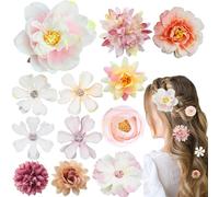 WWZ889 Lot de 12 pinces à cheveux en forme de rose pour femmes et filles - Barrettes à cheveux bohème pour mariée - Pour mariage
