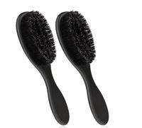 WWZ889 Lot de 2 peignes de coiffage avec poils souples, brosse de nettoyage de la poussière pour le cou, accessoires de coupe et de rasage pour homme, outil de toilettage avec poignée (noir)