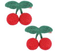WWZ889 Lot de 2 pinces à cheveux en forme de cerises faites à la main - Accessoires en forme de fraise - Pinces à cheveux crocodile pour femmes et filles