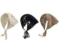 WWZ889 Lot de 3 bandeaux réglables en crochet (noir, beige, kaki)