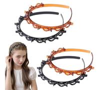 WWZ889 Lot de 4 bandeaux avec clips avec 8 clips chacun, accessoire de coiffure multicouche, accessoire pour cheveux pour femmes et filles (2 marron + 2 noirs, taille unique)