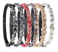 WWZ889 Lot de 6 bandeaux élastiques tissés à fleurs, bandeau réglable pour filles et femmes
