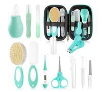 WXA Kit de soins de santé et de toilettage pour bébé avec coupe-ongles, ciseaux, kit de toilettage pour nouveau-nés (18 en 1, vert)