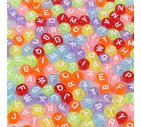 Wxbc 100 pcs/lot Mixte Anglais Lettre Acrylique Perles Plat Coeur Alphabet numéro Perles pour Bricolage Bracelet à Breloques Collier Fabrication de Bijoux-Style 03