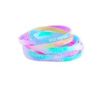 Wxbc Sports Best Friend Lettres imprimées Bracelets en Silicone Lumineux amp; Bangles Femmes Bracelet de Fitness en Caoutchouc Fluorescent-Transparent, 6 PCS